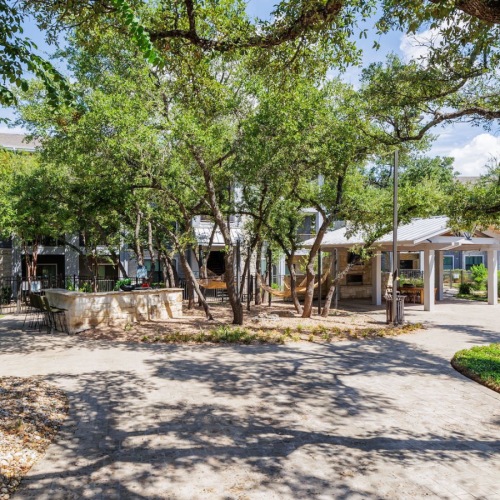 large courtyard with walkways and seating
